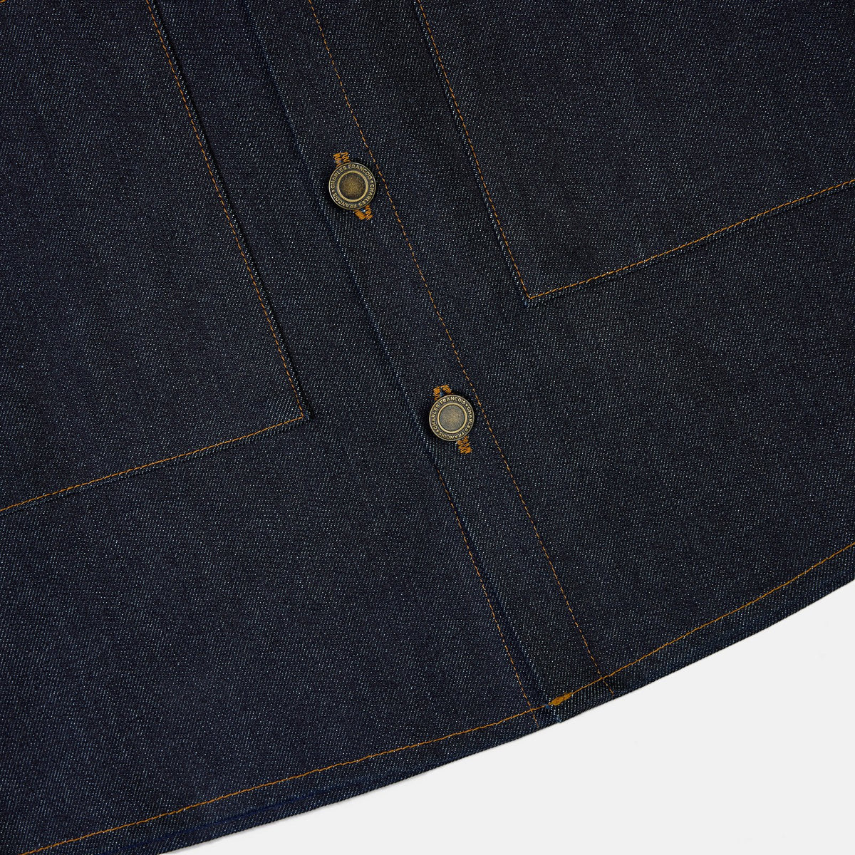 Cropped Oversized Denim Shirt in Dark Indigo, detail