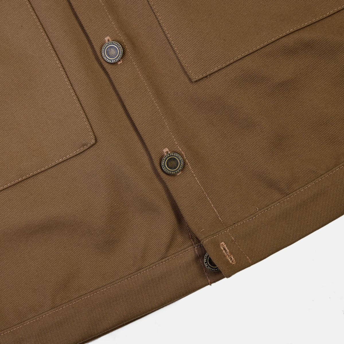 Cropped Short-Sleeve Shirt in Brown, detail