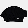 Cropped Oversized Sweatshirt - Black