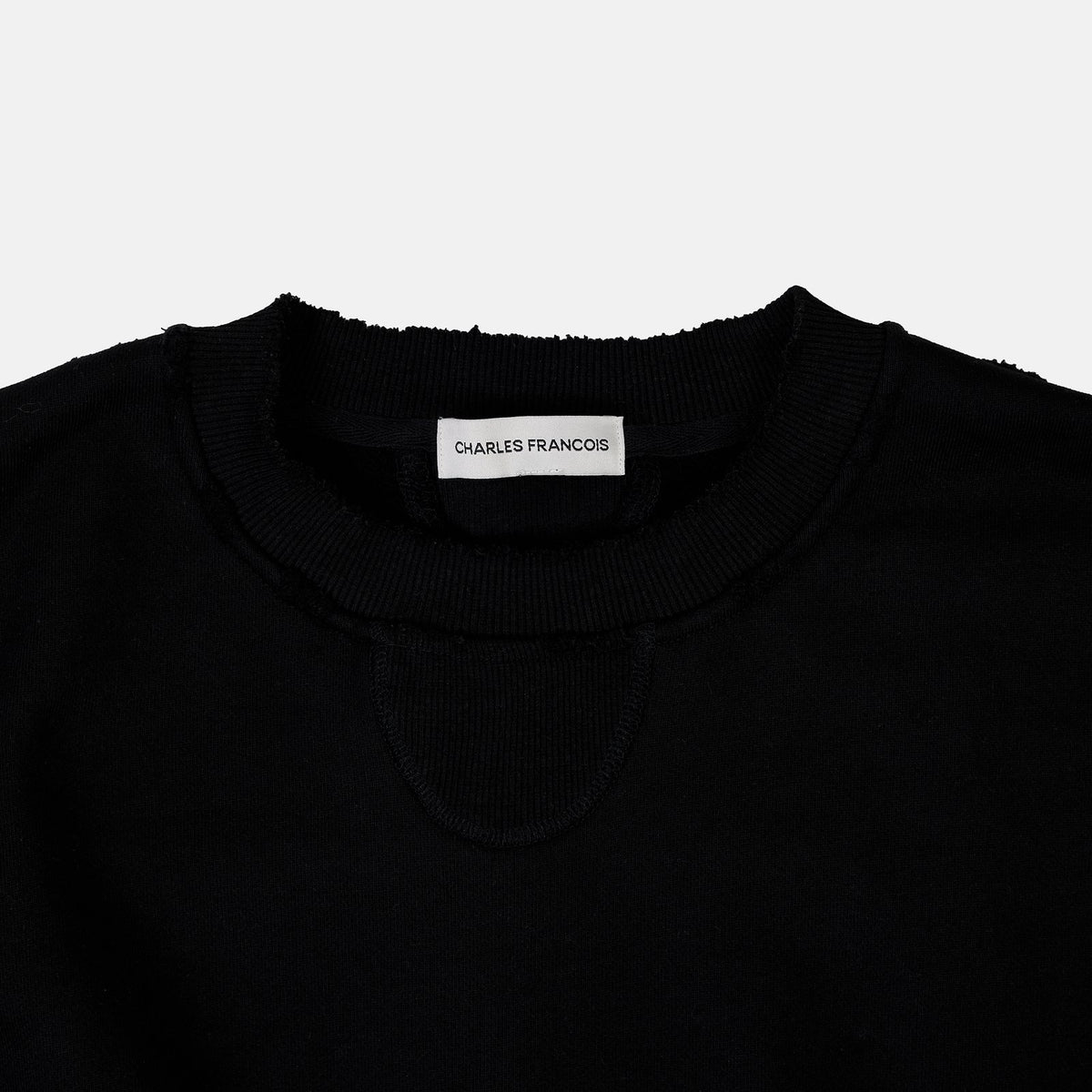 Cropped Oversized Sweatshirt in Black, detail