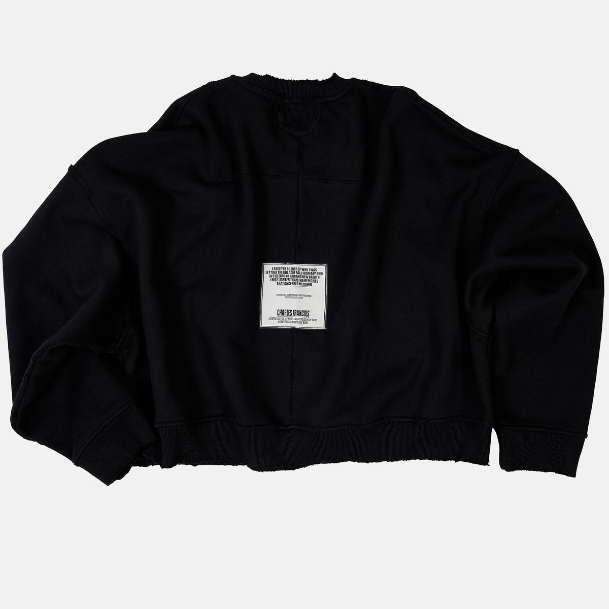 Cropped Oversized Sweatshirt in Black, back
