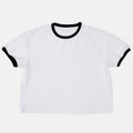 Cropped Ringer T-Shirt - White/Black