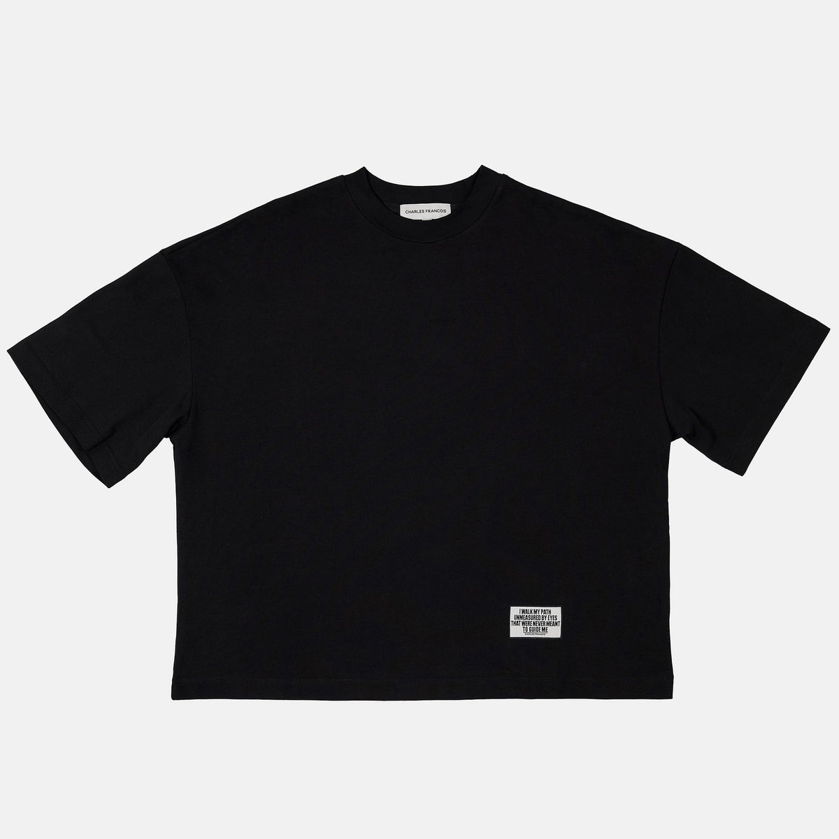 Cropped Boxy T-Shirt in Black, front