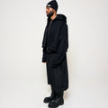 Cropped Oversized Zip-Up Hoodie - Black